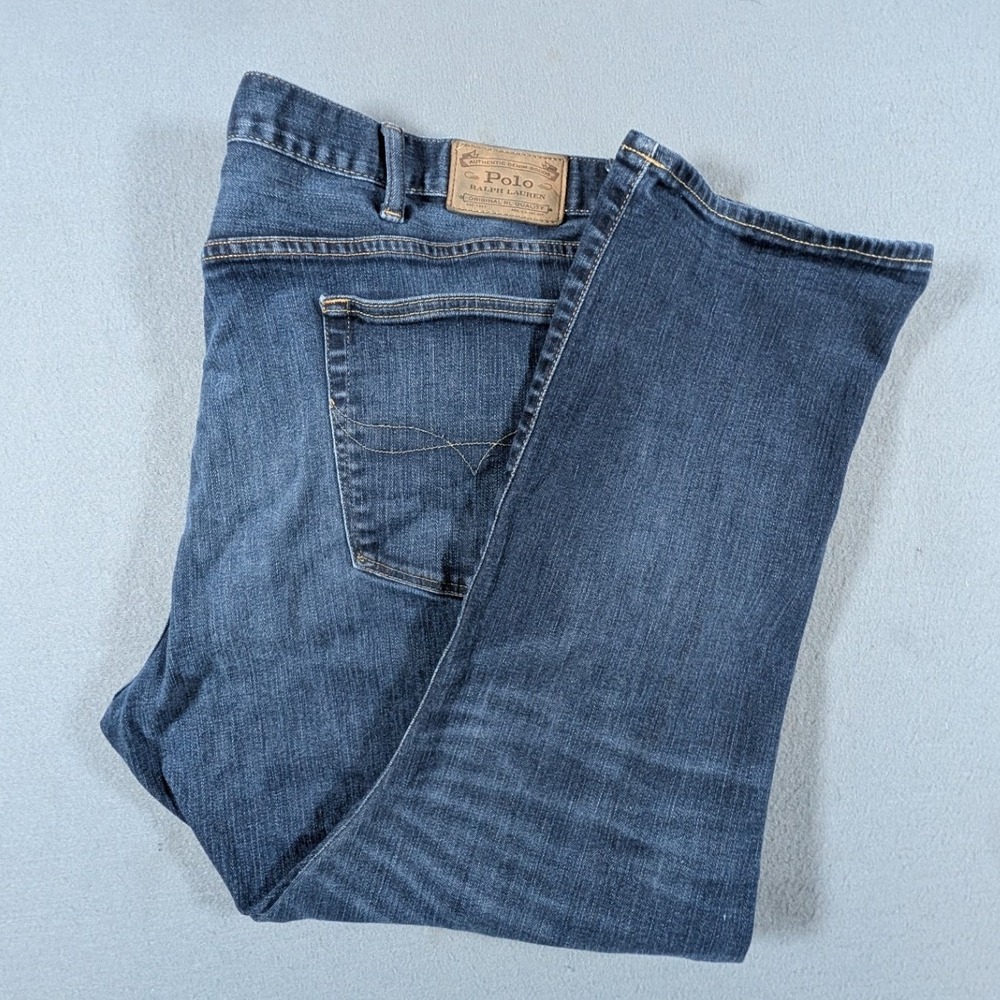 Polo Ralph Lauren Hampton Relaxed Straight Jeans Mens 42x30 Denim